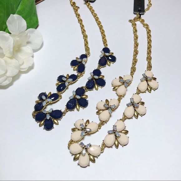 J.Crew Navy Flower Statement Necklace - Picture 6 of 6